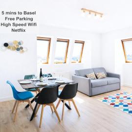4 min to Basel - Fully Renovated- Private Parking Space