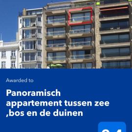 Panoramisch appartement tussen zee ,bos en de duinen