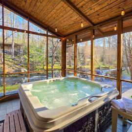 Hot Tub + Fire Pit: Creekside Gatlinburg Getaway!