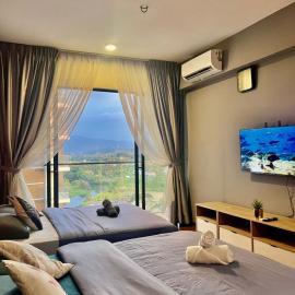 K AVENUE SUNSET BALCONY 2QUEEN BEDS STUDIO ROOM near airport