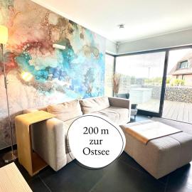 Ferienwohnung Wind Rügen - Sauna, Kamin & Hund willkommen, ruhig & naturnah, 200 m zur Ostsee - Ferienhaus Elements