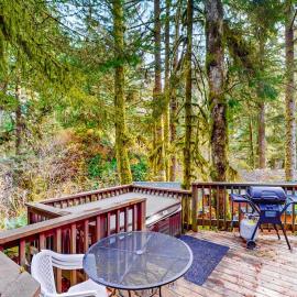 Dog-friendly cabin near beach with private hot tub grill patio streaming AC