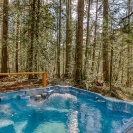 Rustic lodge with private hot tub fireplace & riverfront views - dog-friendly, viešbutis mieste Rhododendron