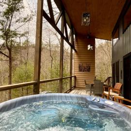 Whispering Woods - Modern Cabin with Hot Tub and Forest Views, hotel a Stanton