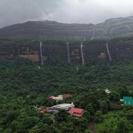 Misty Falls Karjat Waterfall view