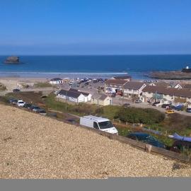 Portreath Beach and Seaview House