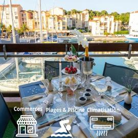 Merveilleuse Port - Piscine - Plage - Climatisation - Commerces, hotel in Gruissan