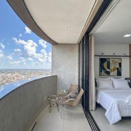 Studio Aconchegante com Vista do 33º Andar
