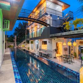Luxury Ocean View 10 Bed Villa in Rawai with 3 Pools, Sauna, zip-line