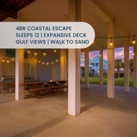 4BR Coastal Escape Gulf Views Private Deck Walk to Beach, hotel in Port Bolivar