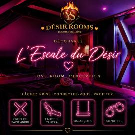 Love Room Escale du Desir - Balançoire d'amour, Croix de Saint André, Menottes et Fauteuil Tantra by DESIR ROOMS