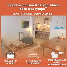 Le grenier à sel, maison de pécheur pour 6 avec salle TV