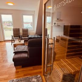 Dachwohnung mit Südbalkon Sauna und Strandkorb