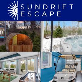Sundrift Escape - Luxe Retreat with Hot Tub-Sauna-Arcade-Golf Cart-Game Room, ξενοδοχείο σε Lake Harmony
