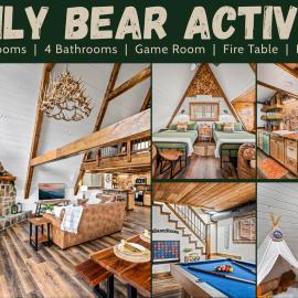 High Bear Activity, Handicap Ramp, Hot Tub, Fire Table, Game Room, Family Cabin