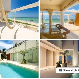 Viesnīca Beachfront house with pool, 15 min from Progreso pilsētā Chuburná