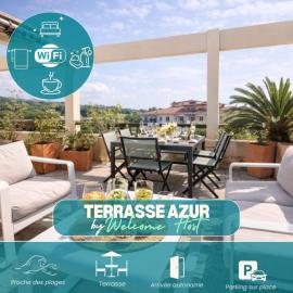 Terrasse Azur, grand appartement 4 pers, grande terrasse proche mer