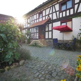 Cozy half-timbered house in beautiful courtyard
