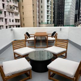 HK Studio Apt with private roof & kitchen - walk-up stairs only