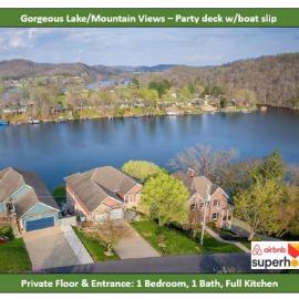 1 BR Lakefront apt, No Chores, J1772 EV charger, kayaks, hotel in Kingsport