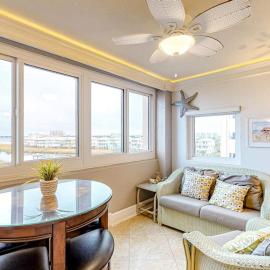 Fourth Floor Oceanfront Condo with Shared Pool Ocean View Laundry and AC
