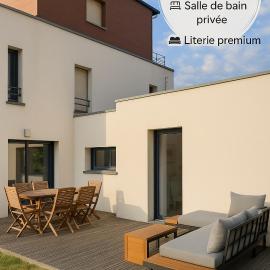 Maison confort 8 pers, jardin & bbq - plage prieuré & parc Breton, hotel u gradu Dinar