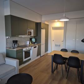 1st floor, 33m2 1-bedroom app, sauna, close to the shop, airport and train station