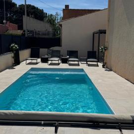 Piscine chauffée Clim WIFI 13 personnes Centre Valras-Plage