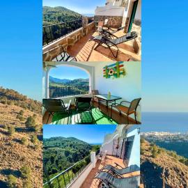 Apartamentos Axarquia , Frigiliana, terraza privada con vistas a la montaña rio y al mar – hotel w mieście Frigiliana