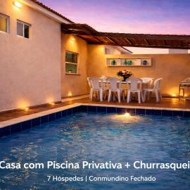 Casa Brisa de Jacumã Completa com piscina privativa, churrasqueira - 7 hóspedes