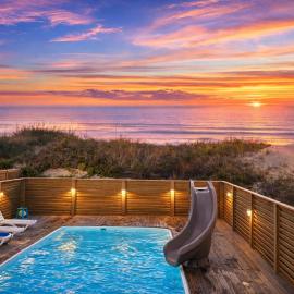 Ultimate Beachfront Getaway Pool Slide, Hottub