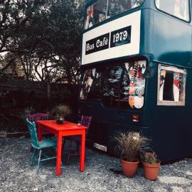 Double decker bus at Valentia Island Escape, Hotel in Valentia Island