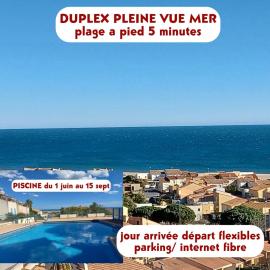 duplex pleine vue mer piscine plage a pied 5 minutes internet parking