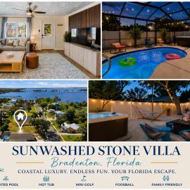 Sunwashed Stone Villa with Heated Pool, Hot Tub & Mini Golf, hotel em Bradenton