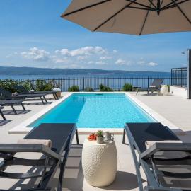Seaview Villa ELZA with heated pool, summer kitchen, gym, seaviews