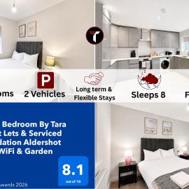 Spacious 4 Bedroom By Tara Stays Short Lets & Serviced Accommodation Aldershot With Free WiFi & Garden
