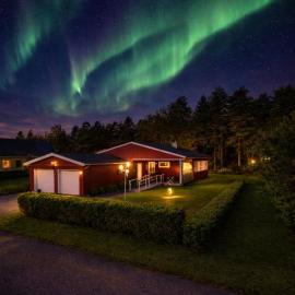 Centralt hus med AC och dubbel garage nära stranden, hotell i Piteå