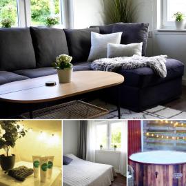 Entire house with hot tub and beachfront, hotel in Köping