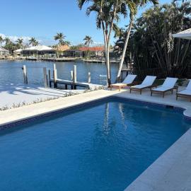 New 3 bed luxury pool home with wide water views 5 minutes to beach