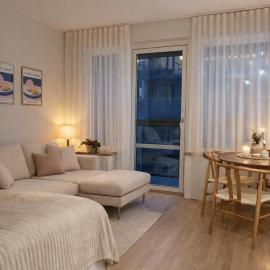 Modern studio with balcony