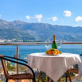 Panoramic Sea and City View Apartment with Terrace Budva