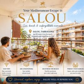 Salou Seafront! Private Terrace - AC & WiFi