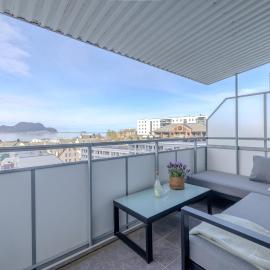 Sea & City View Apartment with Balcony in Central Ålesund Walkable Location