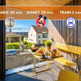 L'Escapade - PARIS 20 min - DISNEY 25 min - GARE 3 min à pied - PARKING - Confortable & Moderne - Free WIFI