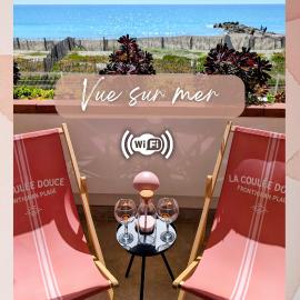 Studio Vue mer, Piscine, Wifi, Climatisation, Parking privé, Terrasse 1ère ligne - La Coulée Douce
