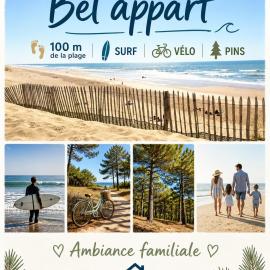 카르캉에 위치한 호텔 Bel appartement à 100 m de la plage
