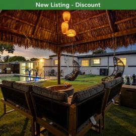 Cozy Miami Private Pool House W- Arcade Games, BBQ