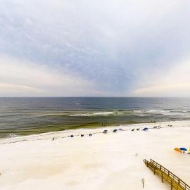 Beachfront Condo with Gulf View Balcony WiFi AC & Shared Pools