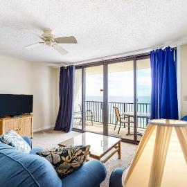 Gulf-Front Condo with Balcony Overlooking the Beach AC WiFi & Shared Pools
