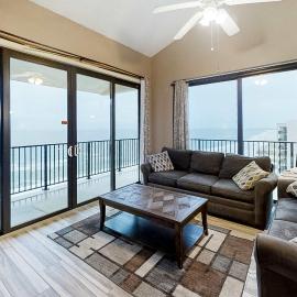 Gulf-front corner condo with wraparound balcony pools beach access